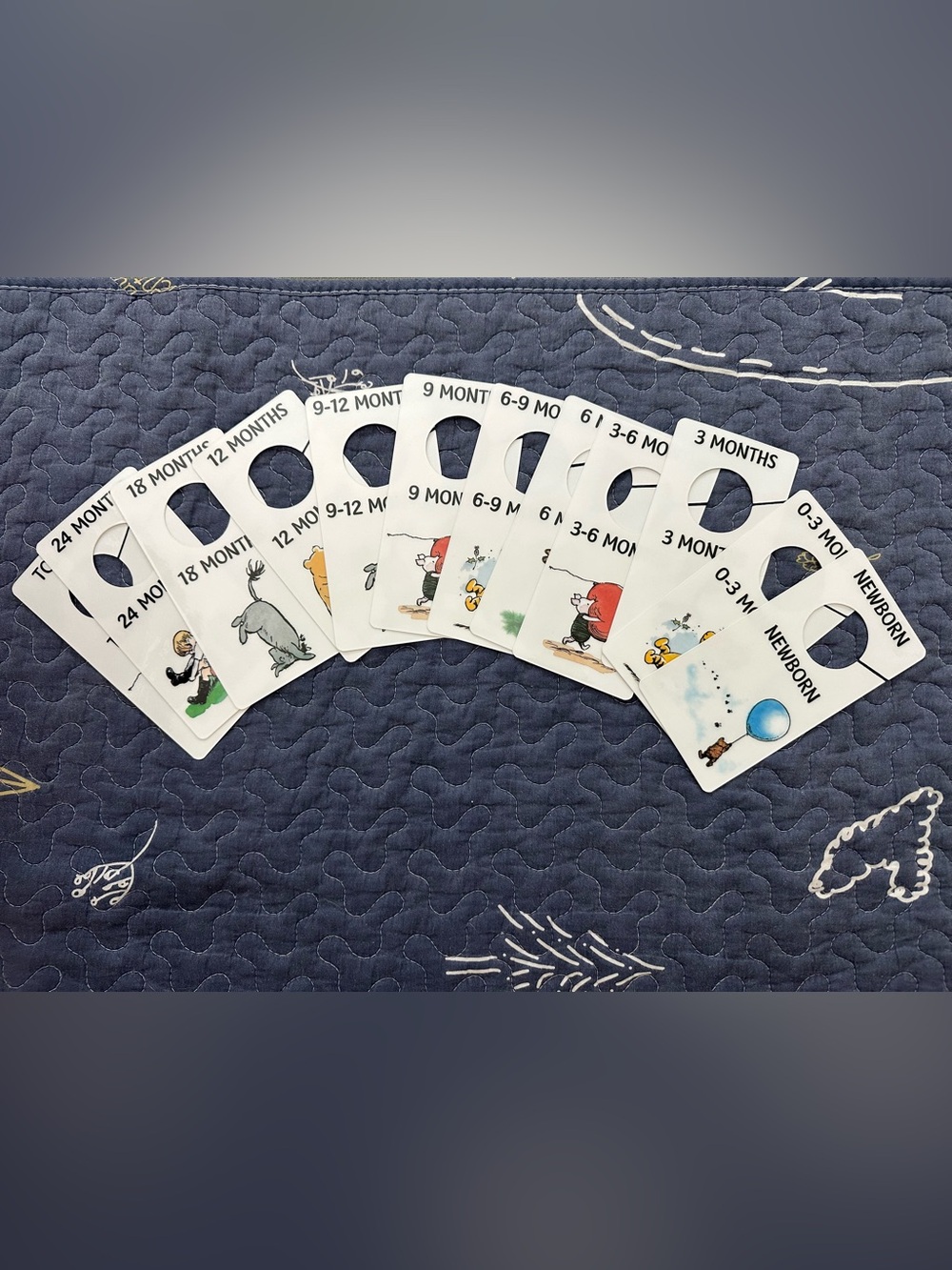 Baby Closet Dividers - Navy Blue Milestone Organizers